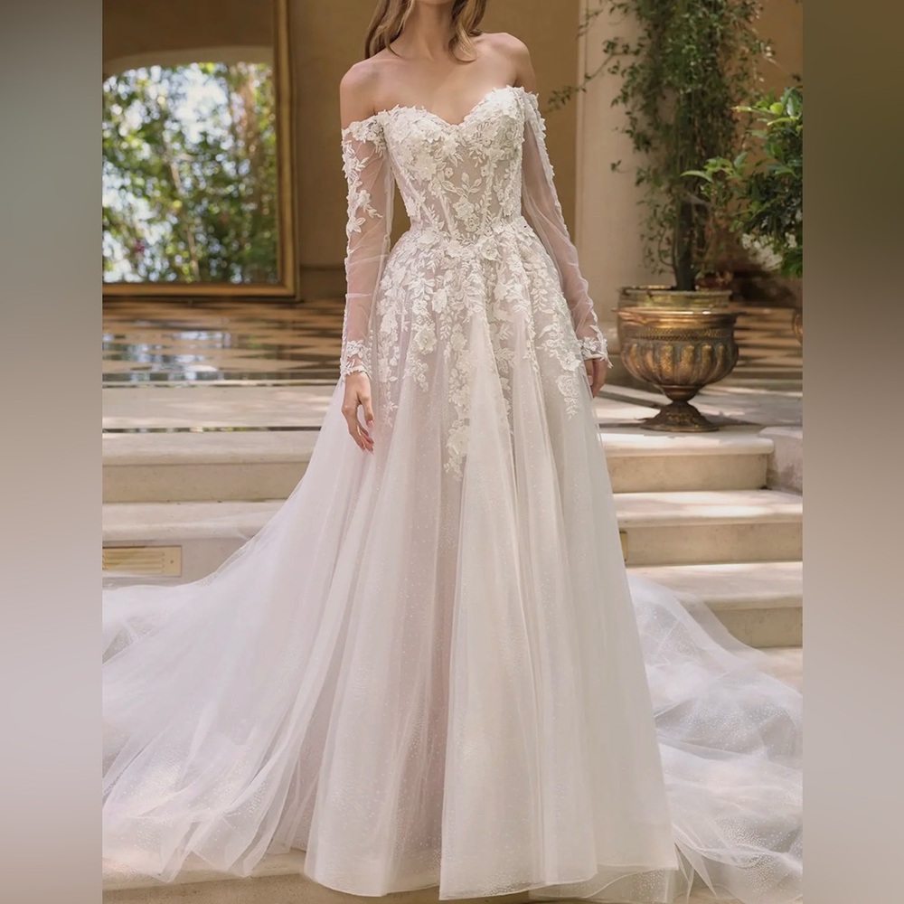 Off-Shoulder Lace Bridal Gown